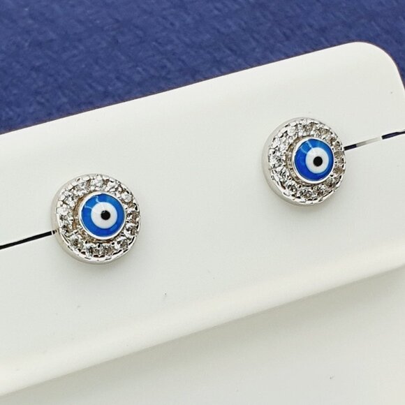 925 Sterling Silver CZ Stud Earrings for Women/Girl, US925P1210 - Picture 1 of 7